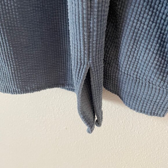 Blue Soft‎ Corduroy Rib Button Down Oversized Shacket Shirt Jacket Size Large - Picture 6 of 9